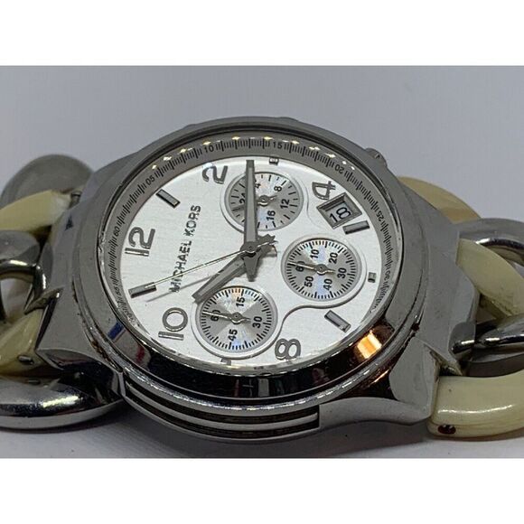 Michael Kors MK4263 Womens Stainless Steel Analog Silver Dial Quartz Watch GE113 - Picture 5 of 12